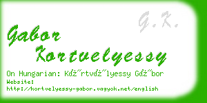 gabor kortvelyessy business card